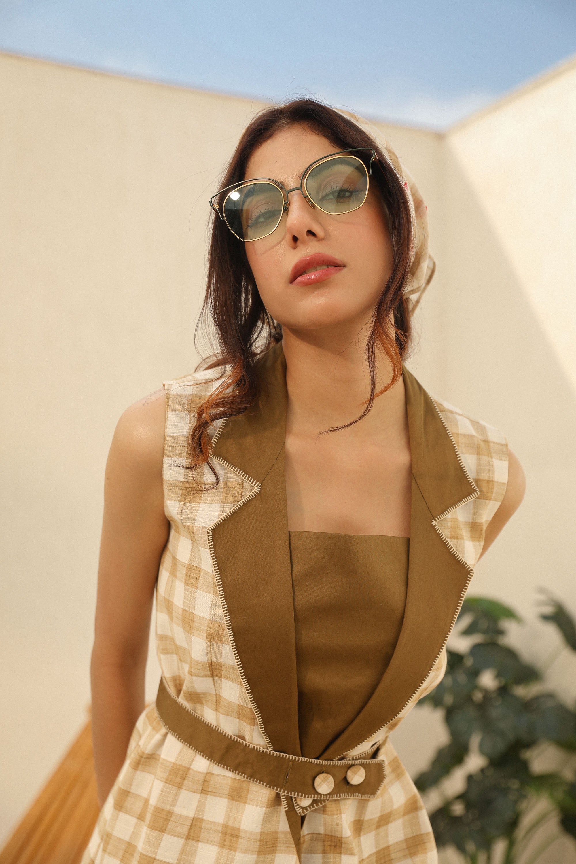 Golden Hour Gingham Blazer