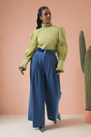 Jade Pleated  Linen Flair Pant